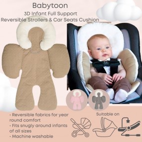 Babytoon Ultra-Comfort 3D Reversible Infant Full Support Cushion Brown